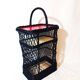 Mini bar or portable bottle holder in black rattan