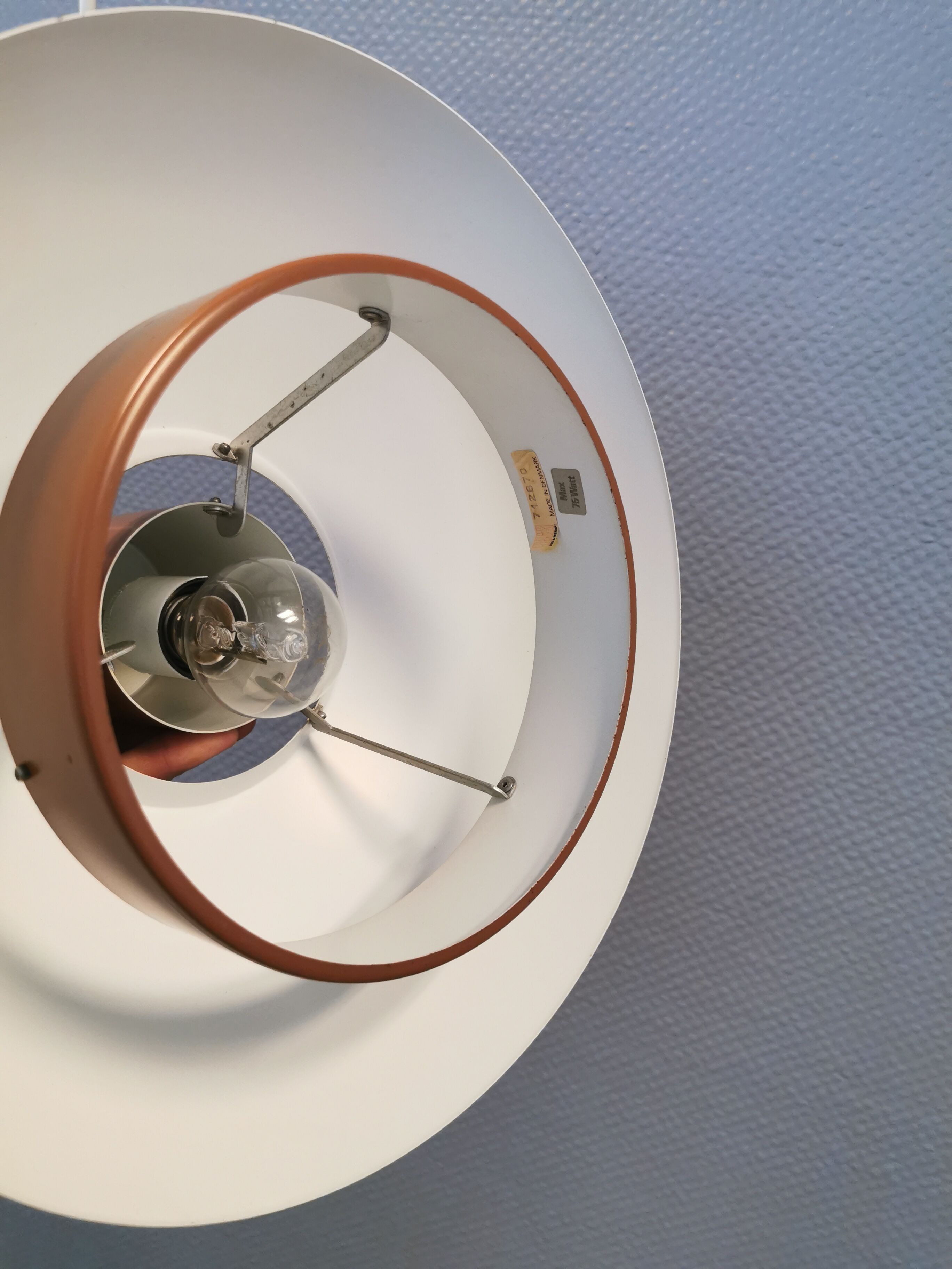 Hanging lamp, designed by Jo Hammerborg model Lakaj, produced by Fog & Mørup Denmark in 1977