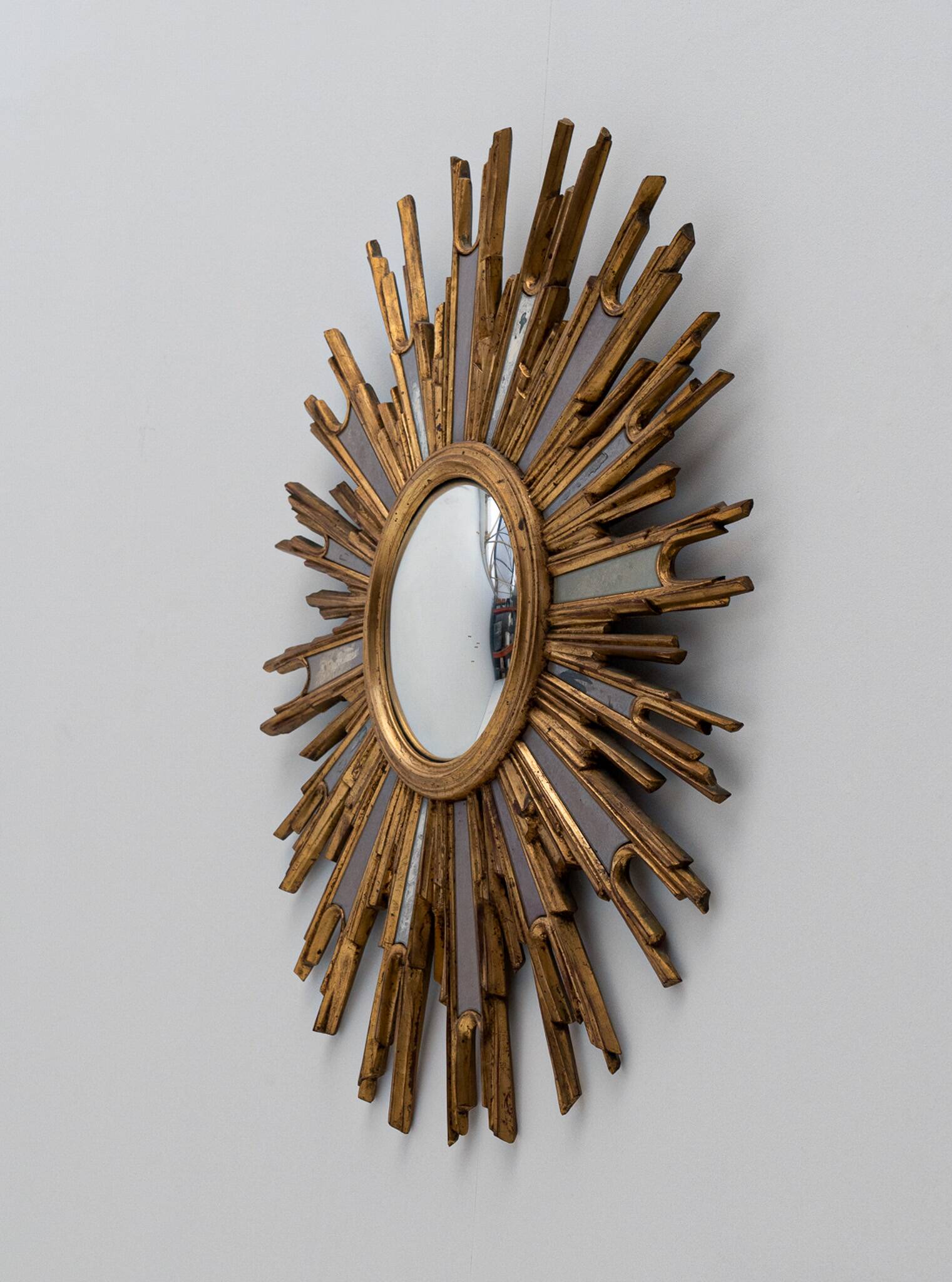 Rare oval convex sun mirror (3 pieces available)