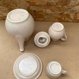 Old tea coffee service sarreguemines ceramic beige vintage