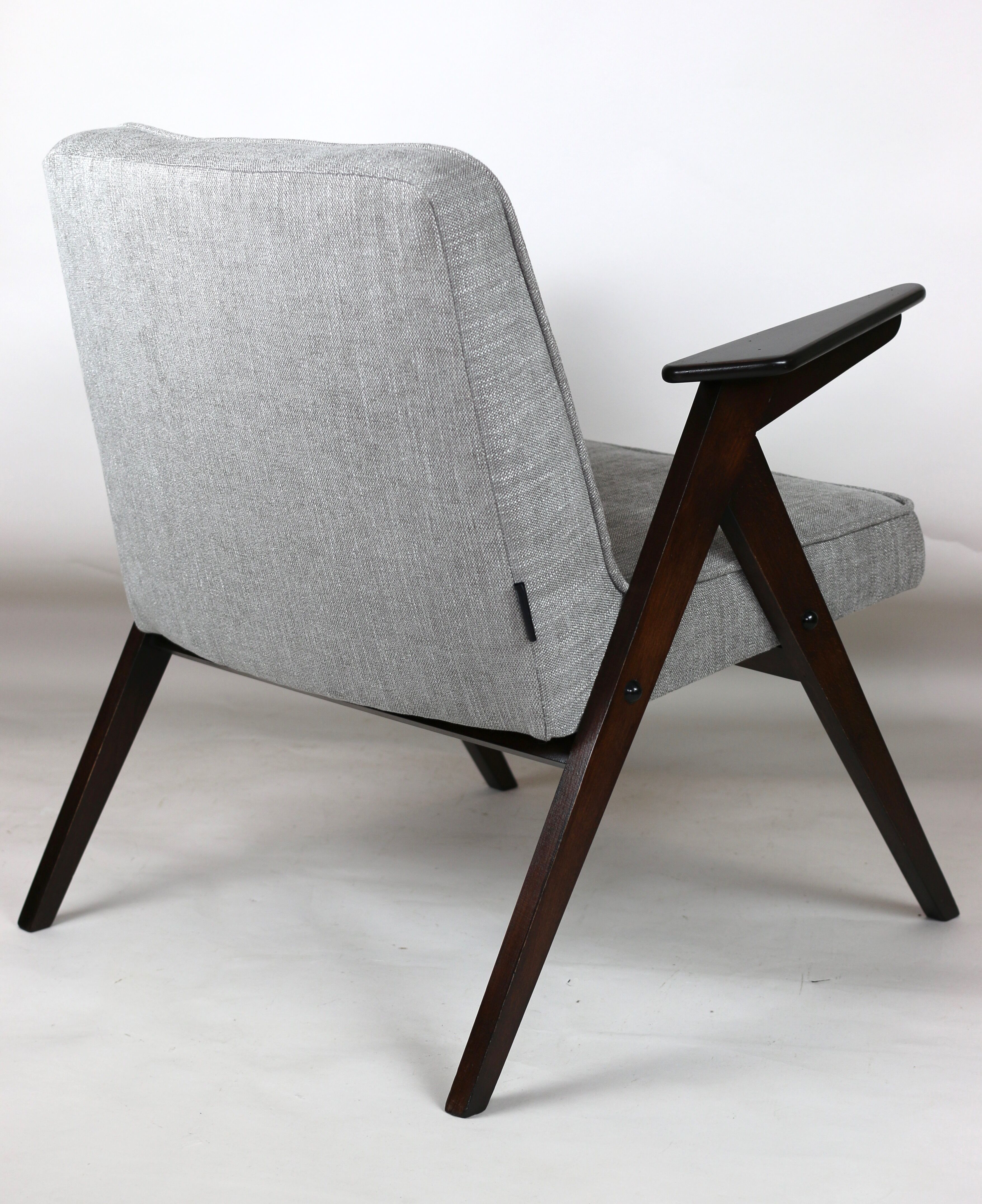 Light grey silver Bunny armchair by Józef Chierowski, 1970s