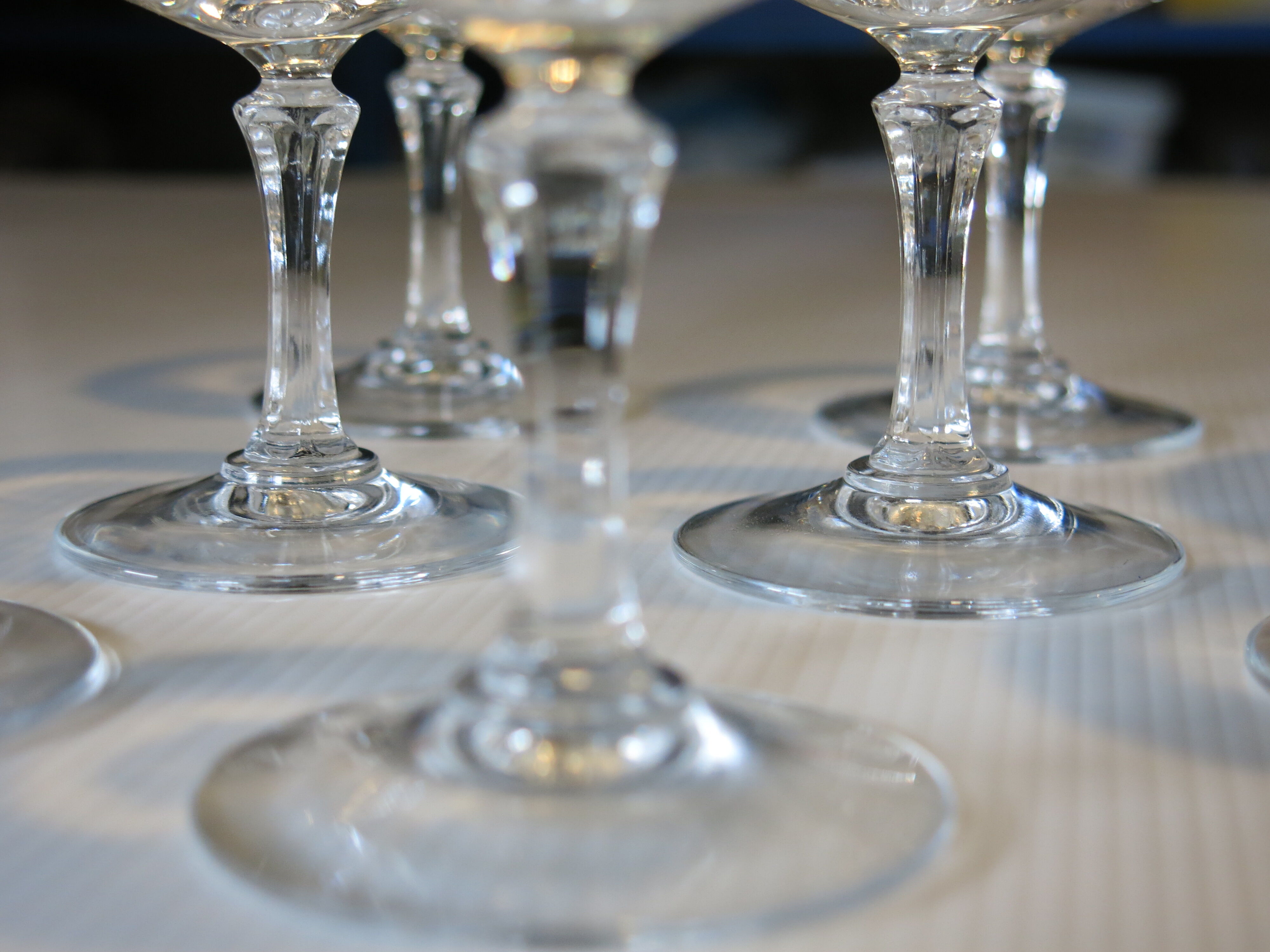 8 glasses with semi-crystal stems