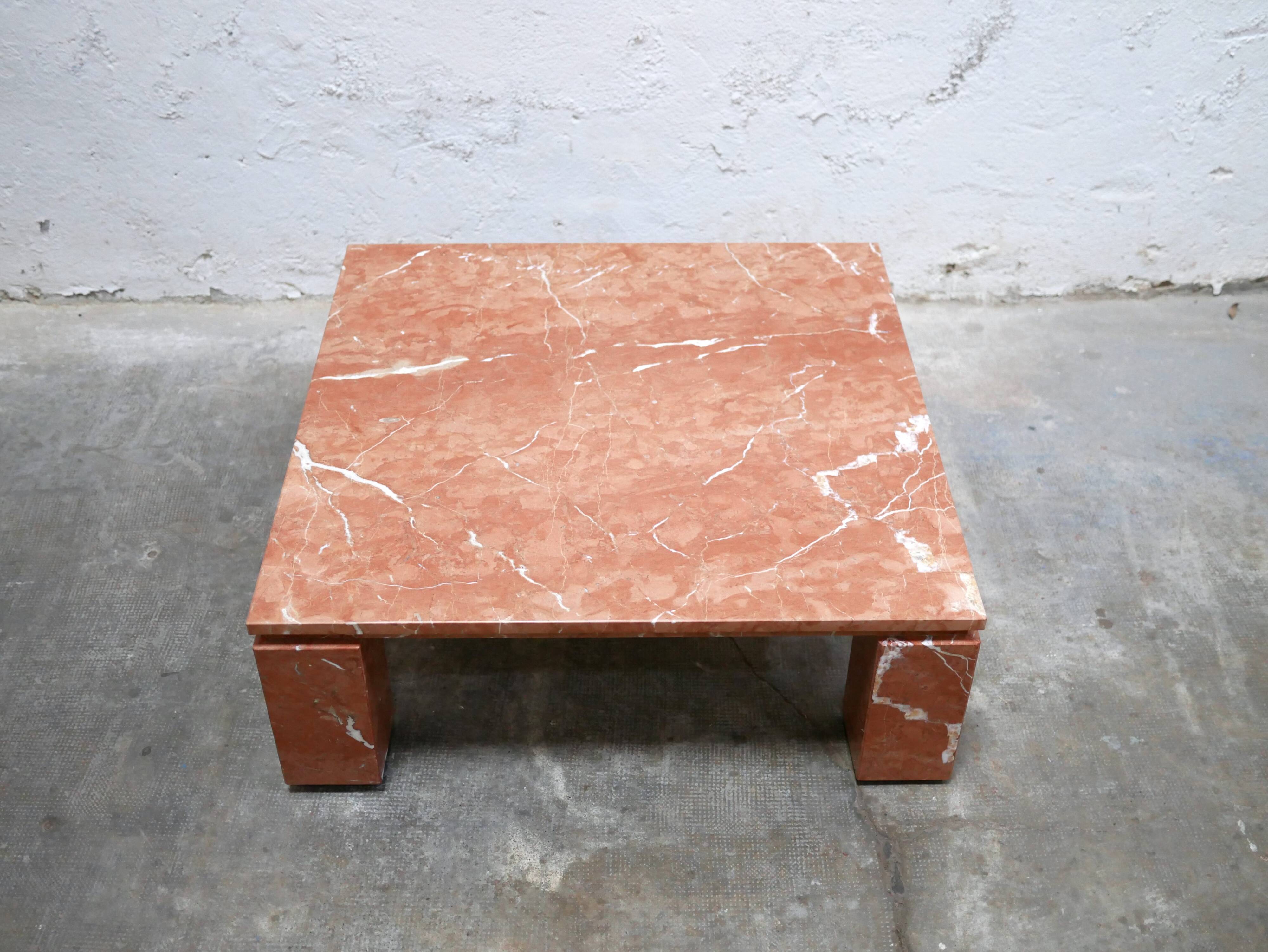 Vintage terracotta marble coffee table