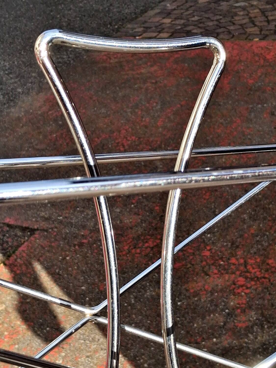 Vintage chrome metal magazine rack