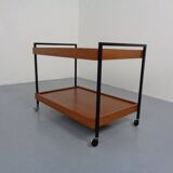 Minimalist Rollable Teak Serving Cart, 1960s