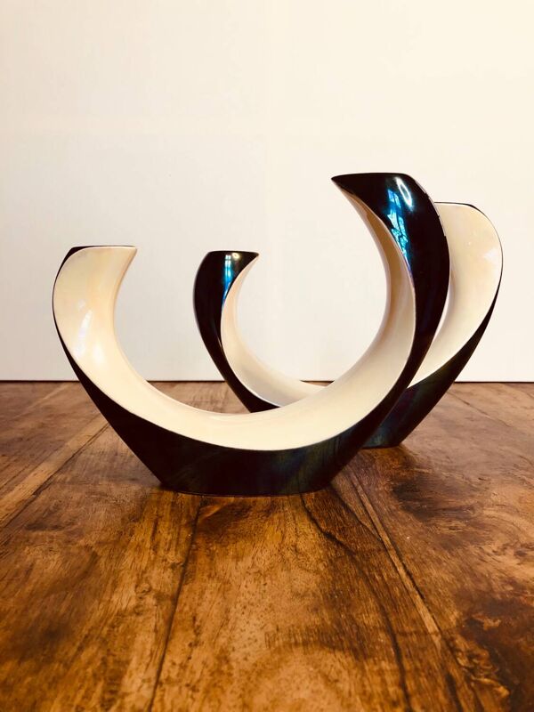 2 bougeoirs  Verceram milieu XXsiecle . 1950s