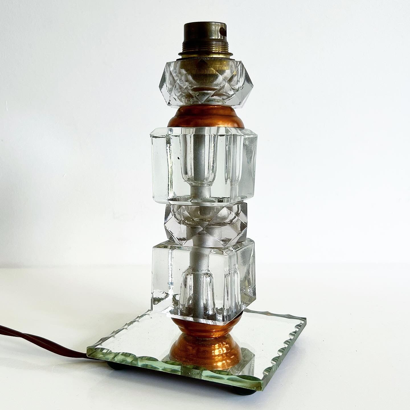 Copper glass lamp foot modernism era 1930-40
