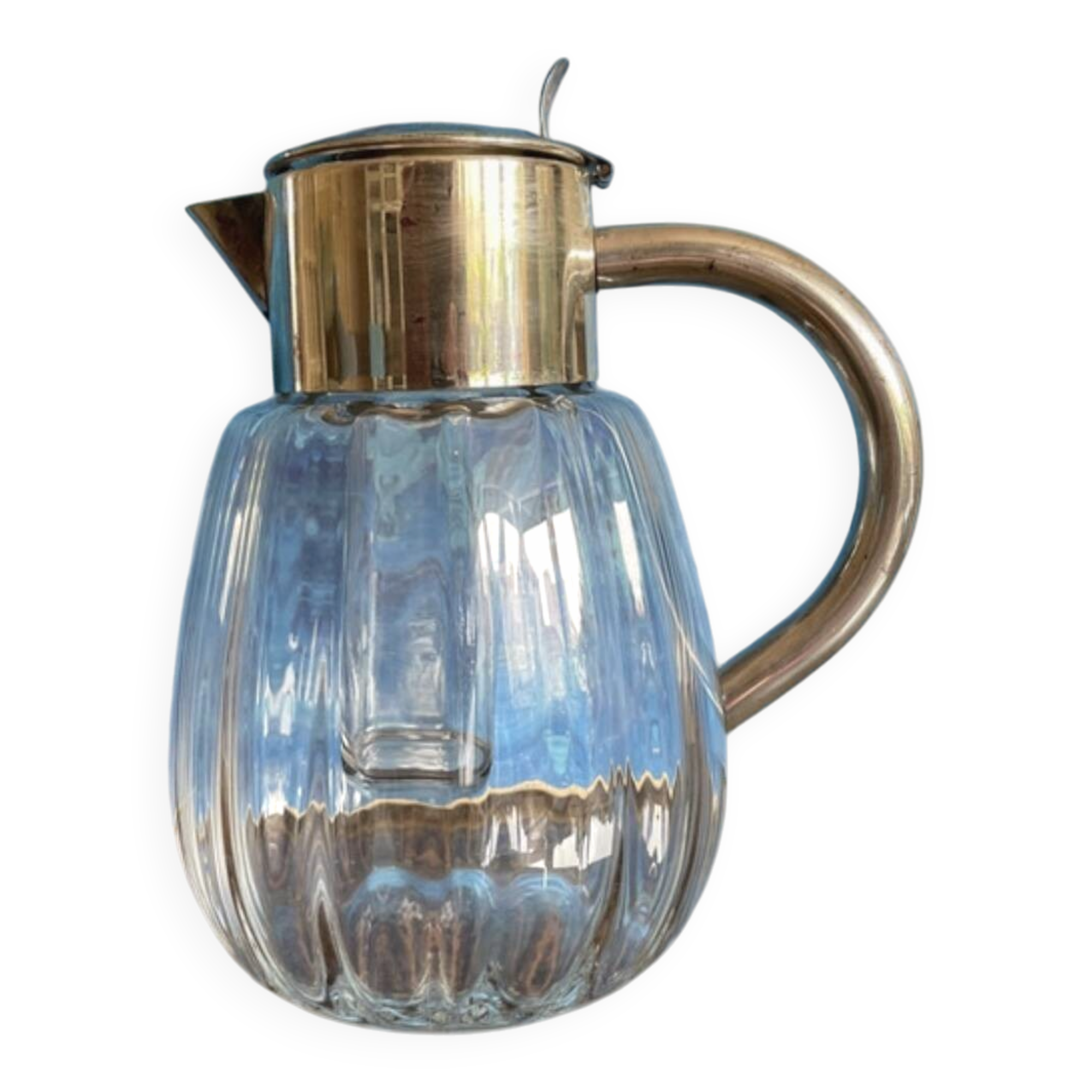 Antique pitcher with ice cooler tube