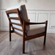 Scandinavian armchair in white fabric