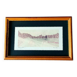 Painting signed agostini – watercolor - abstract landscape, 2017