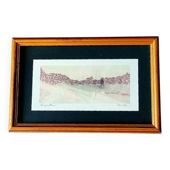 Tableau signé agostini – aquarelle - paysage abstrait, 2017