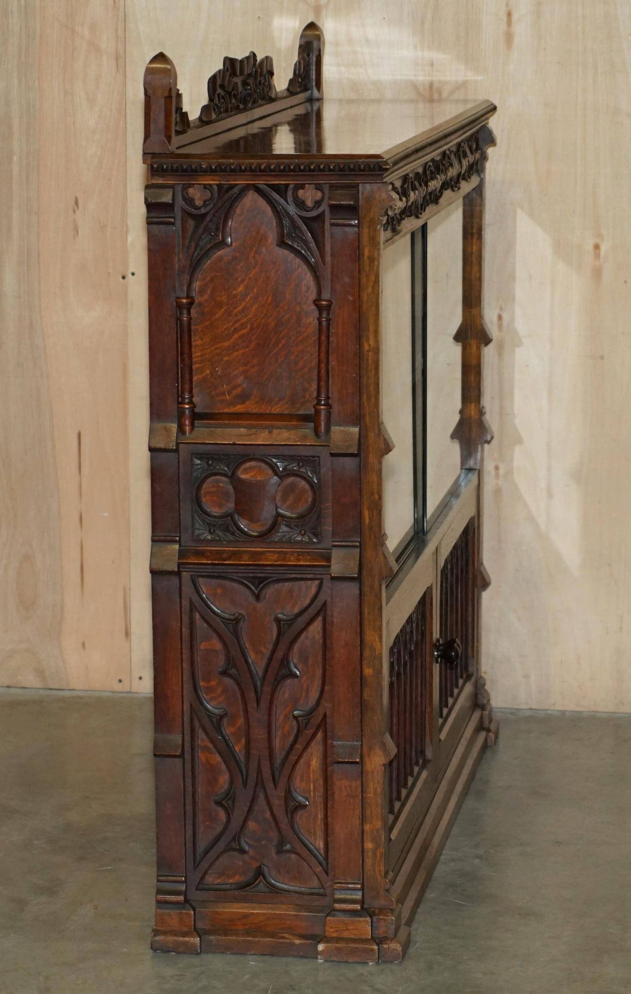 Gothic Revival library hand-carved by Pugin