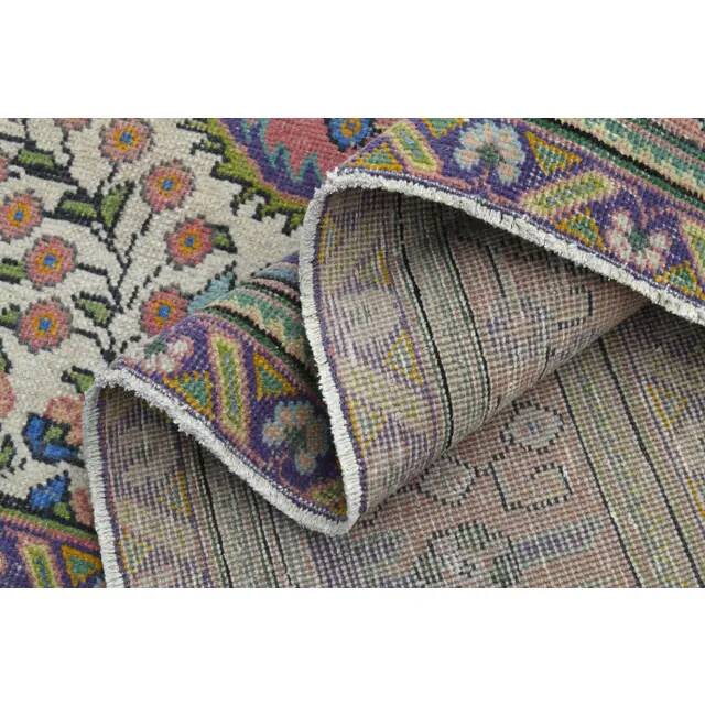 1970s Vintage Persian Handmade Wool Pink Area Rug  283x392