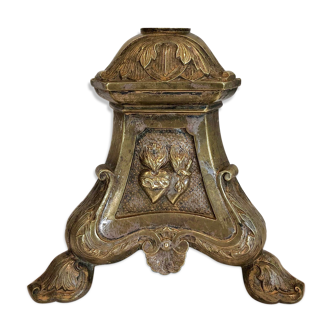 Silver bronze church candelabra