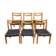 6 scandinavian chairs vintage beech and skai