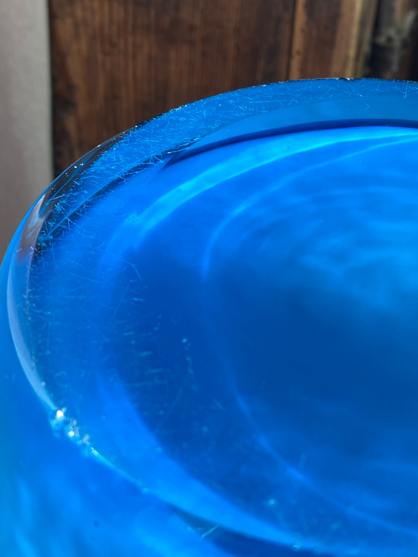 Large multi-layer glass handkerchief vase