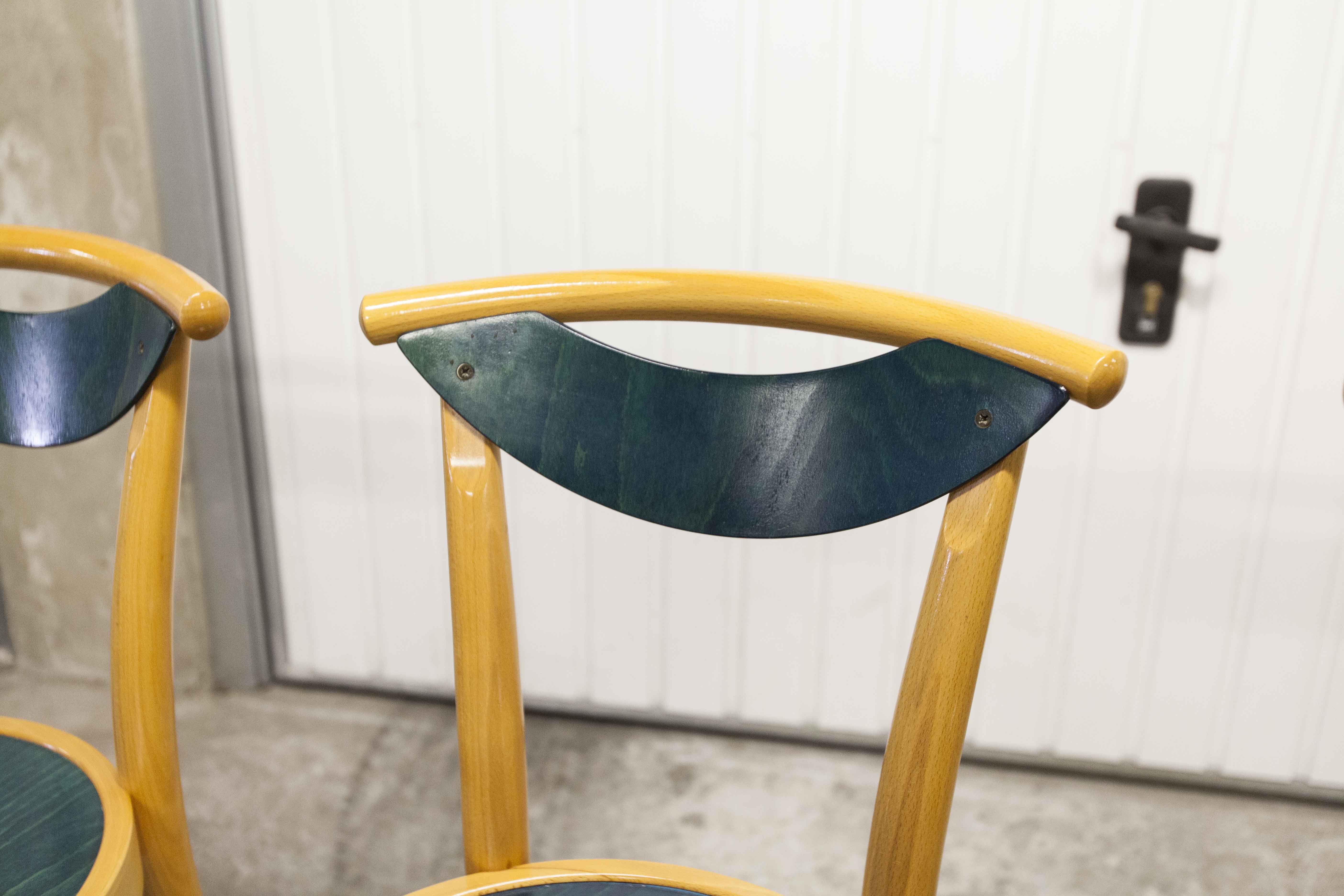 set of 4 chairs bistro Baumann model "Pollen café" design Pagnon / Pelhaître 1997