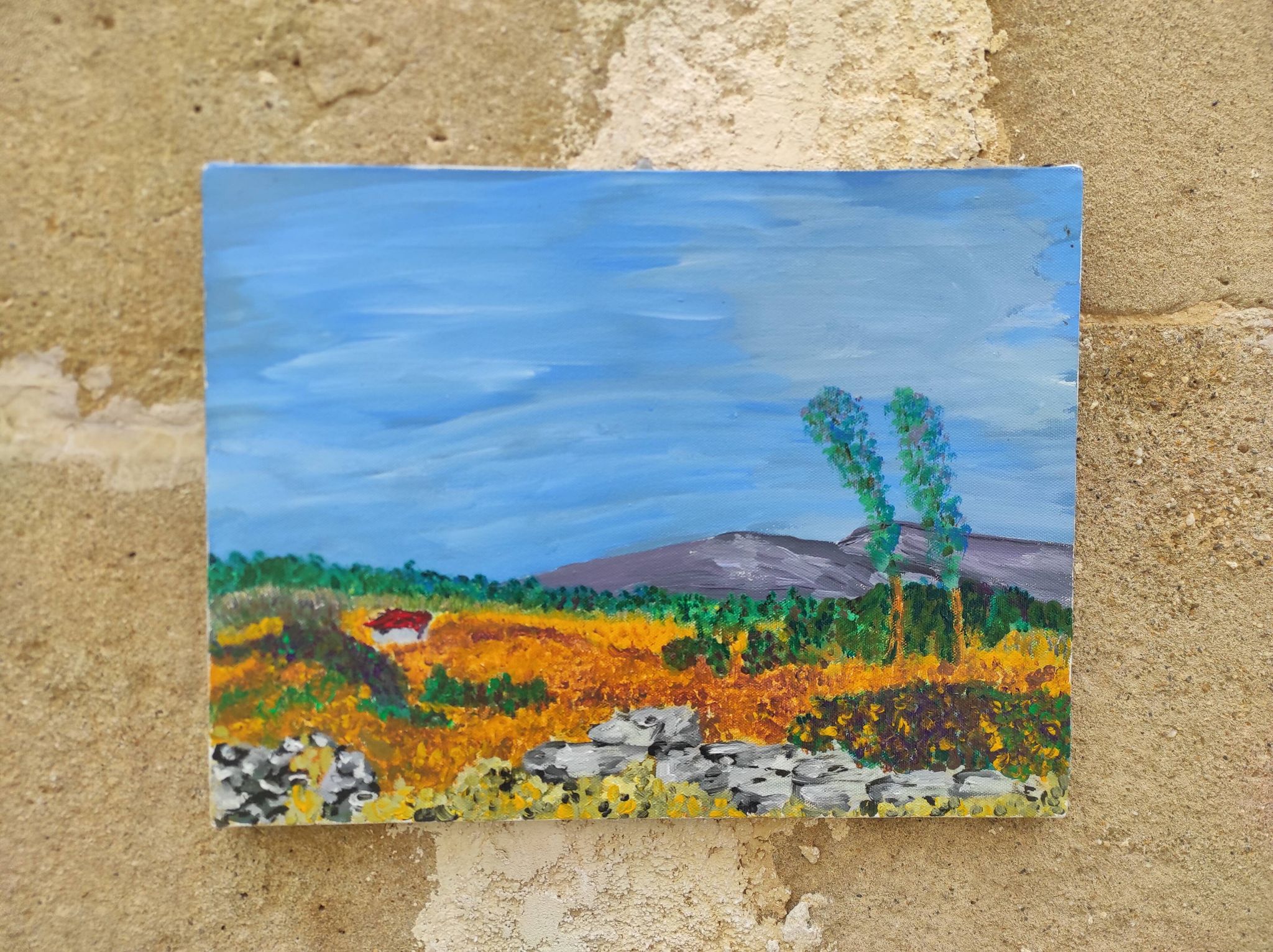 French vintage oil painting, signed CE
