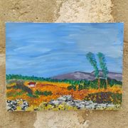 French vintage oil painting, signed CE