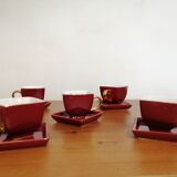 Service of 5 cups and saucers