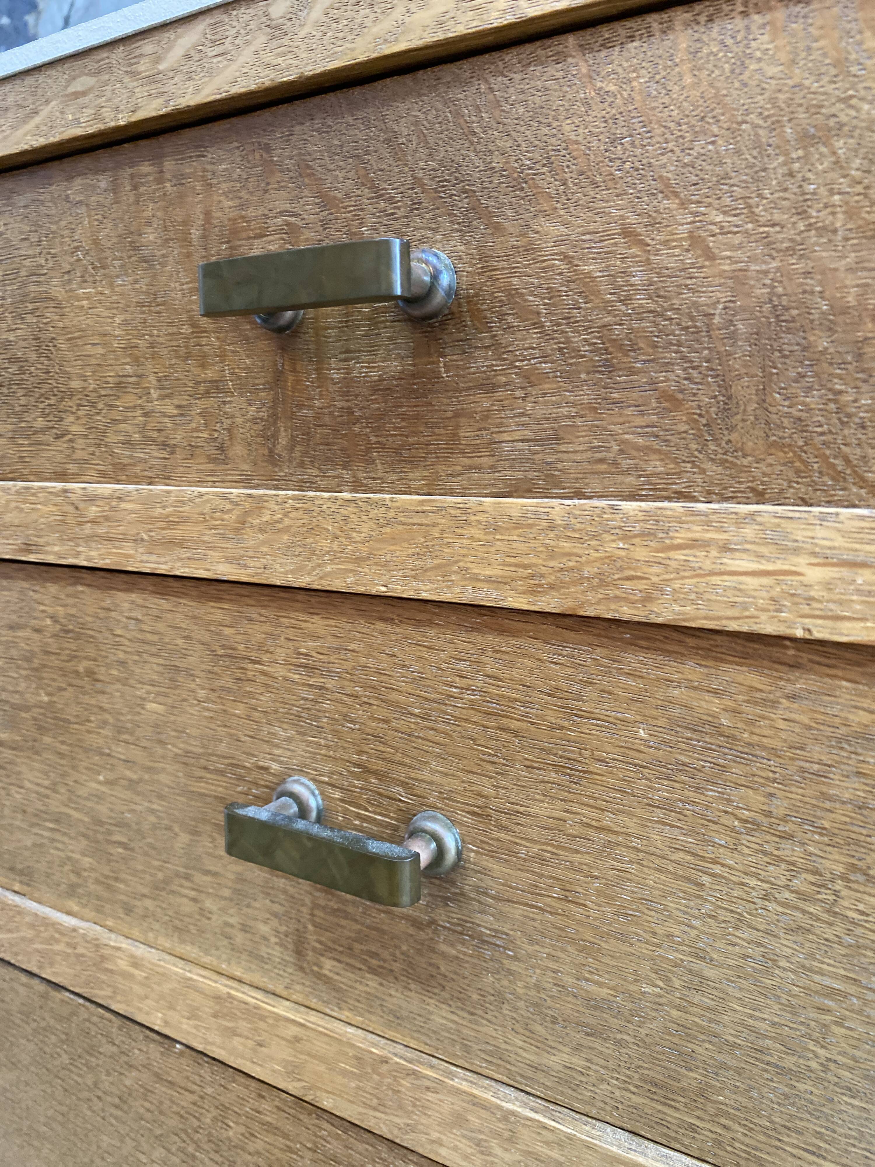 Chest of drawers raw wood and linen