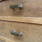 Chest of drawers raw wood and linen