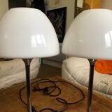 Set of 2 vintage tulip foot lamps