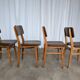 Vintage stol kamnik dining chairs (set of 4): mid-century leather seat