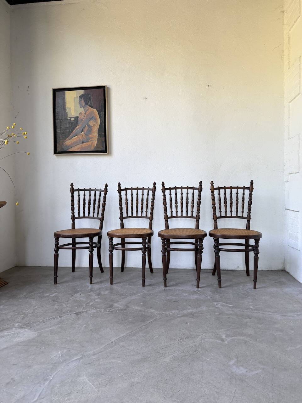 Set of 4 Fischel cane bistro chairs n019