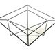 Vintage coffee table in steel and wire and glass  1970