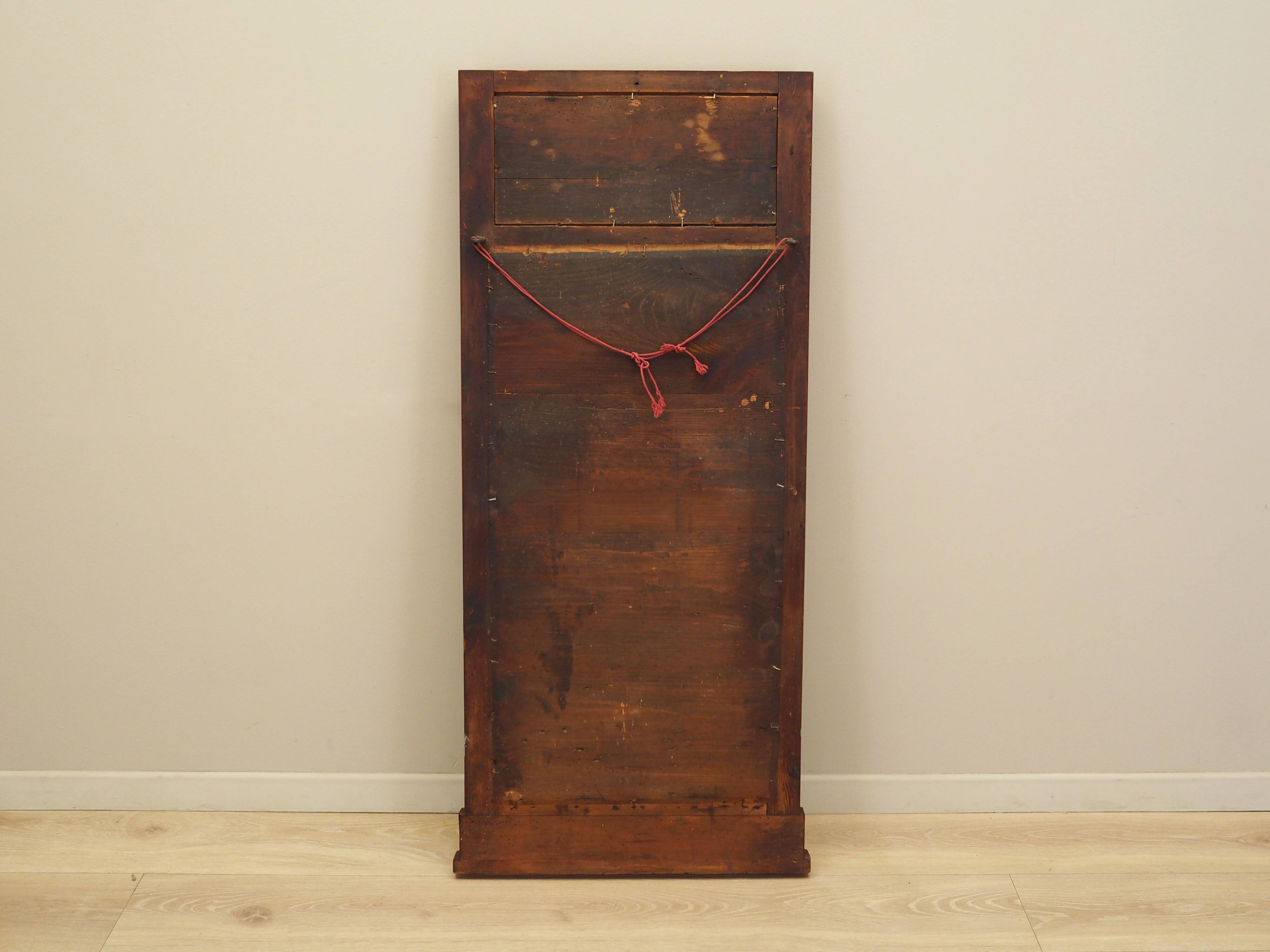 Mirror in wooden frame, Danish design, 1970s, production: Denmark