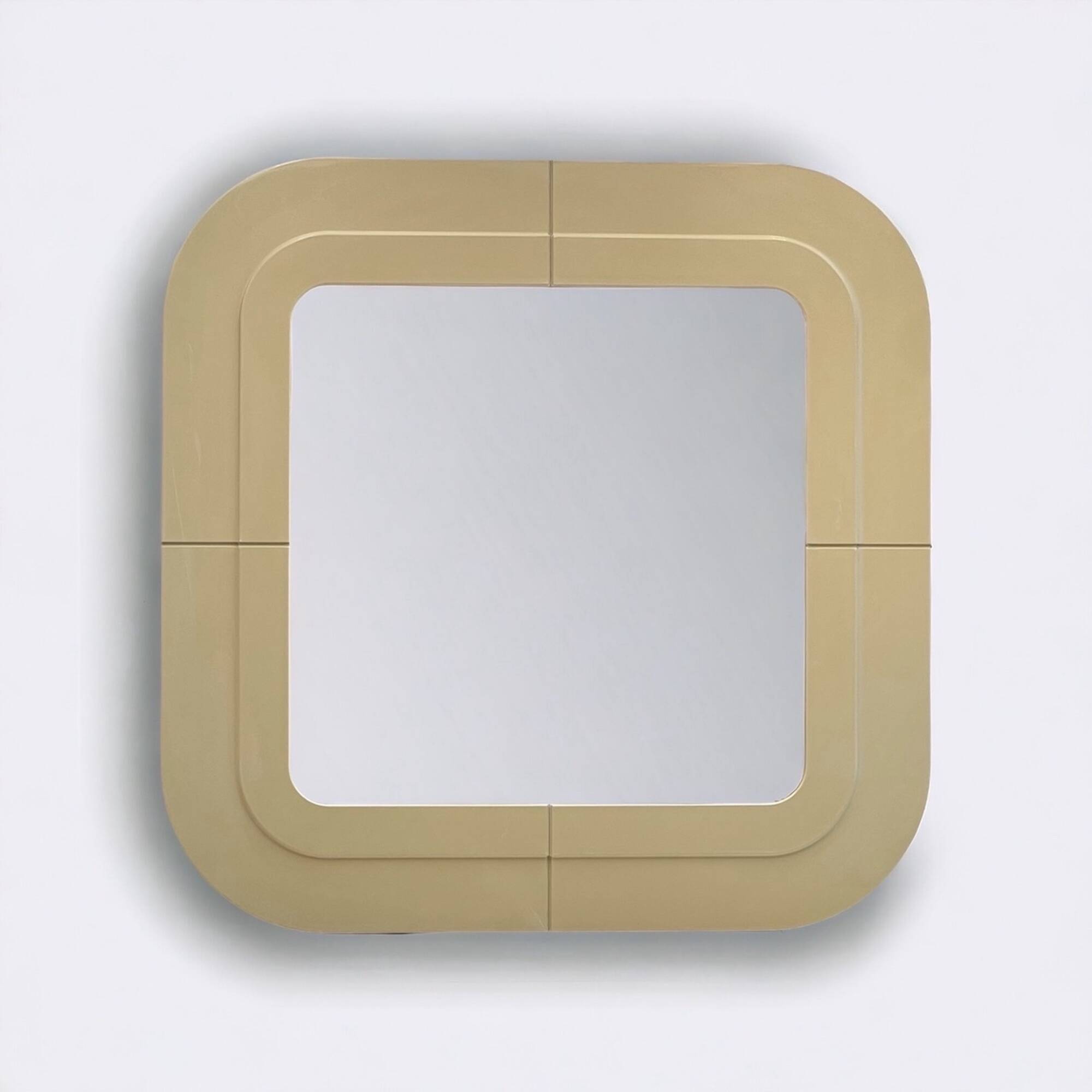 Beige Plastic Mirror by Kartell, Anna Castelli design, Italy 1960s