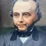 Old painting, portrait of a man of letters signed dated 1863