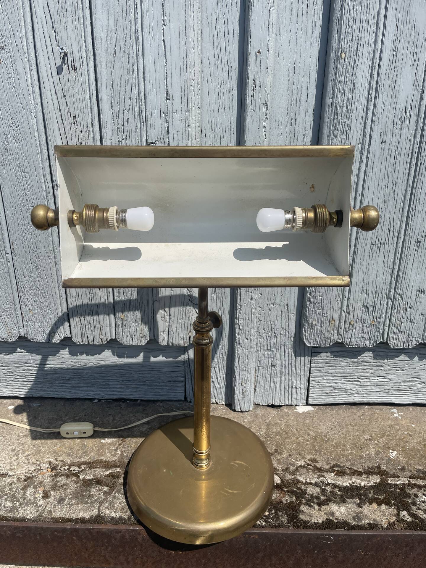 Portuguese Brass Bankers Table Lamp
