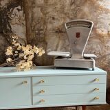 Seventies freshwater blue and brass sideboard