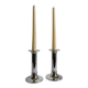2 Elegant Vintage Mid Century Modern Silver Plated Candlestick Holders