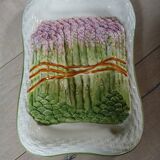 Large antique Barbotine/asparagus platter