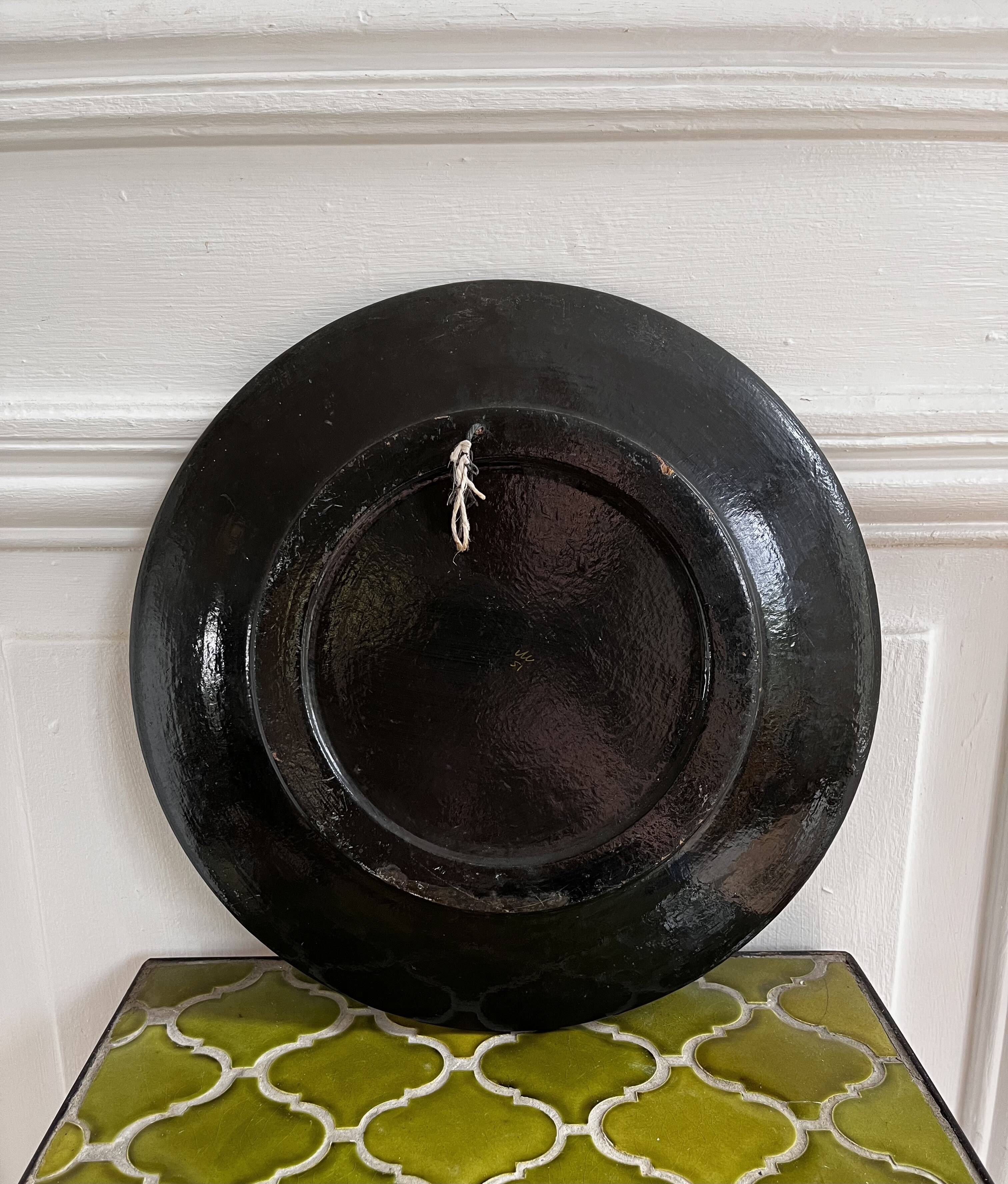 Hand-painted decorative wooden plates