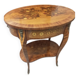 Marquetry Pedestal Table MIA Charles Topino