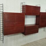 Scandinavian modular teak bookcase shelving system