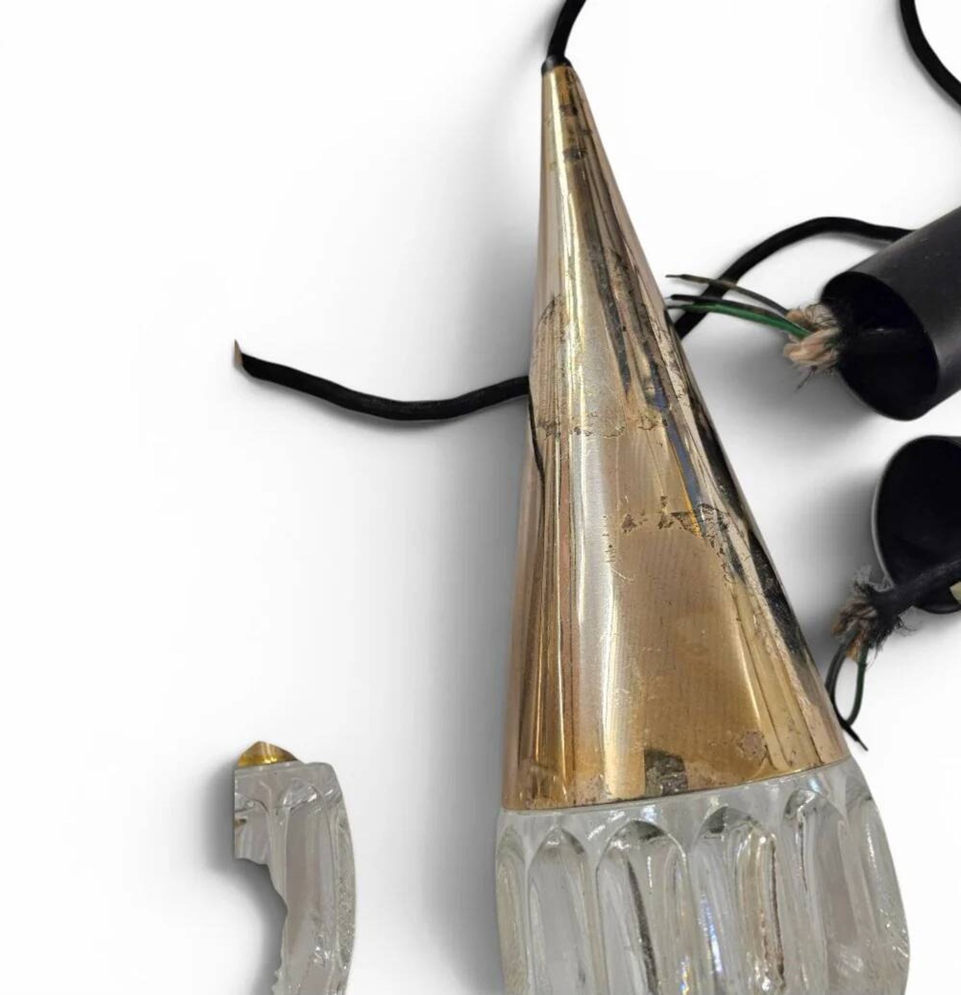 3 x Vintage pendant cone lamps from Kaiser Leuchten / 1970s