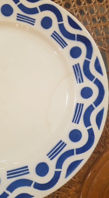 Set of 5 plates Badonviller model Azur