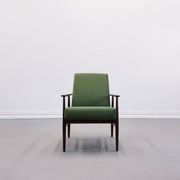 1960 Henryk Lis Mid Century Armchair in Green Velvet