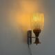 Mid-century glass and brown metal wall light, 1960, Italy