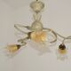 Stunning Italian Vintage 3 Light Tole Chandelier With Blown Glass Shades 4646