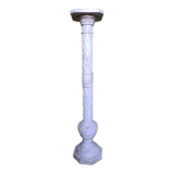 Colonne octogonale en marbre blanc h95cm l+l20cm