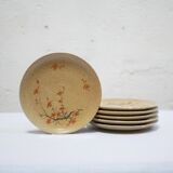 Set of 6 vintage porcelain dessert plates by Maison Revol, France