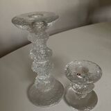 Pair of Festivo Timo Sarpaneva candlesticks 1972 for IIttala Finland