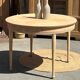 Round table + 1 renovated old extension in raw solid wood