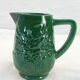 Old Little Vintage Green Pitcher in faience of ST CLEMENT flower basket decor